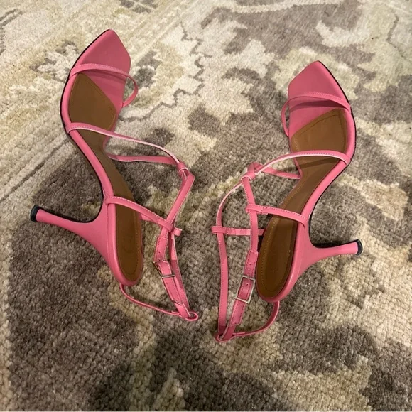ATP Atelier All Tomorrow's Parties Lapedona Strappy Pink Sandals Heels 40 9 $425 - Picture 5 of 8